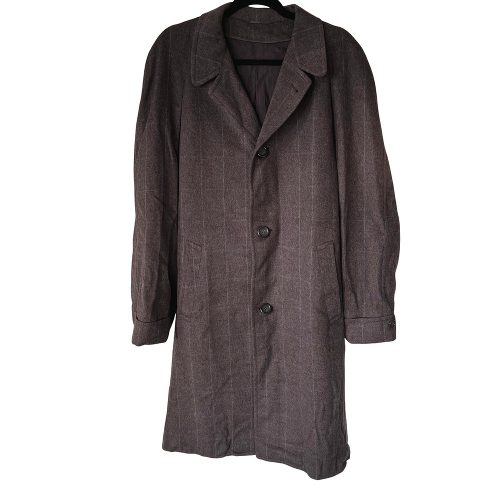 VTG 50s Joseph & Feiss Worumbo Crossland Top Coat Wool Gray Blue Overcoat XL